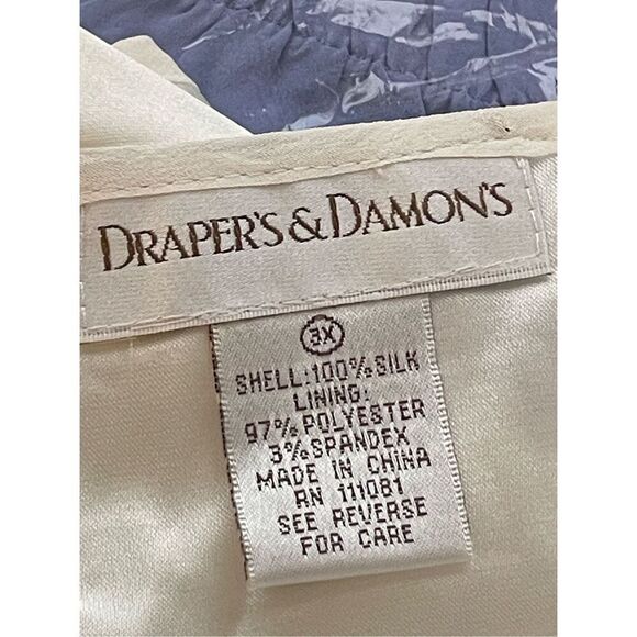 Drapers & Damons Womens Plus Size 3X 100% Silk Sleeveless Tank Top Cream NWT - Picture 4 of 8